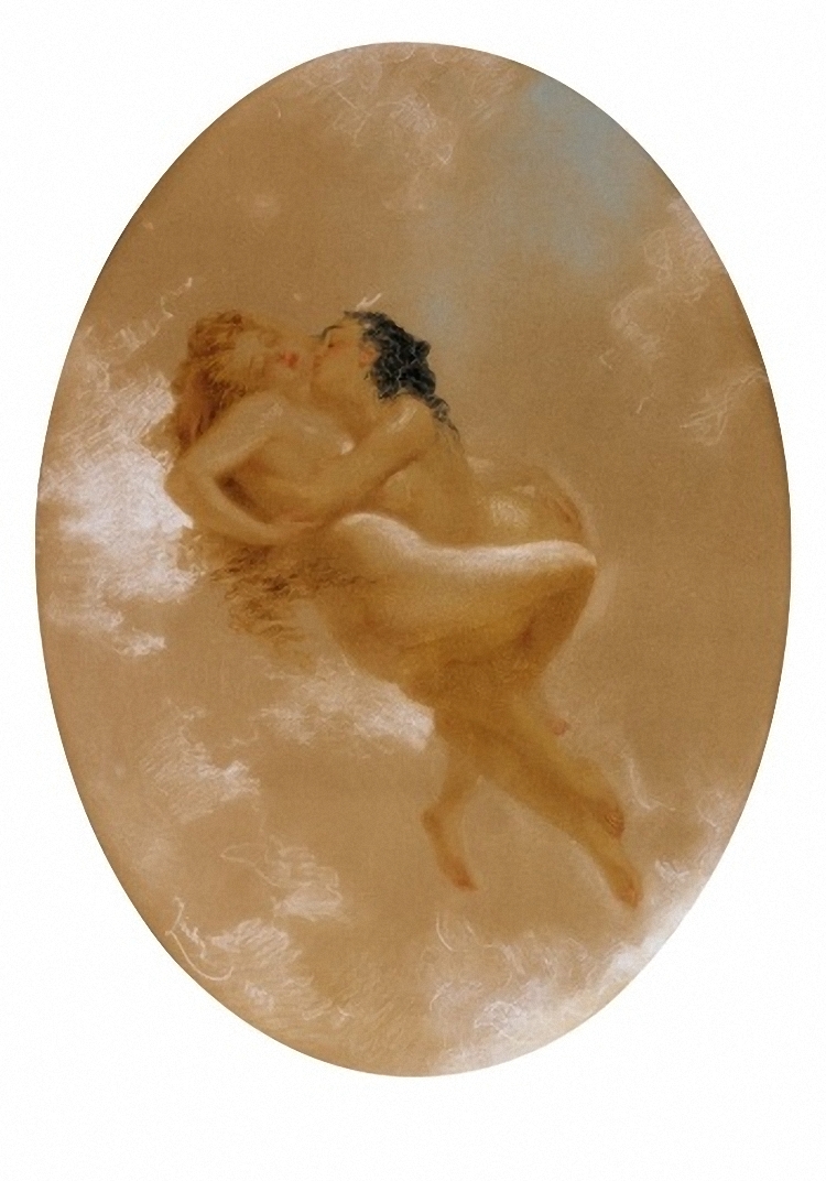 Lovers by Mihaly Zichy, 1858